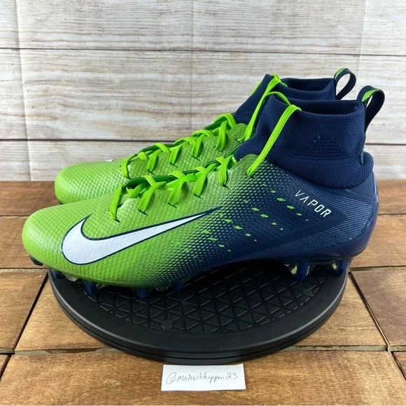 Nike Vapor Untouchable Pro 3 Football Cleats Seahawks Green Navy Shoes